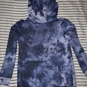 NWOT Cream n Sugar blue tie dye lightweight hoodie, never worn, small - fits med